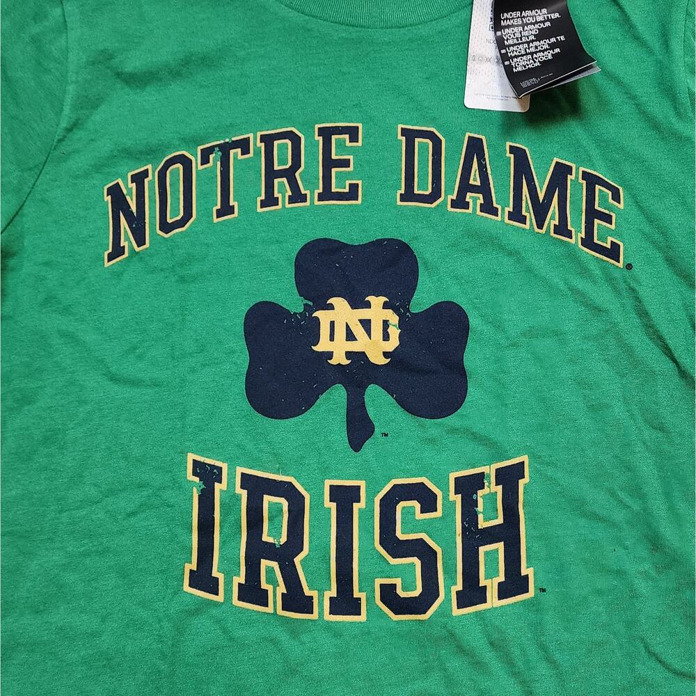 NWT Under Armour Women's Notre Dame Fighting Irish T-Shirt Size M Green - Picture 4 of 5